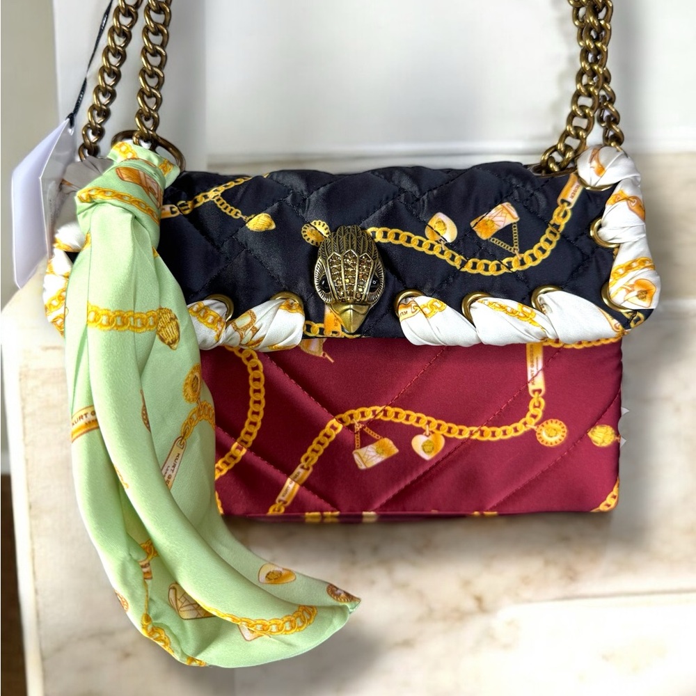 Kurt Geiger London Kensington Quilted Nylon Scarf Shoulder Bag - New